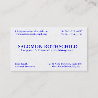 TARJETA DE VISITA ROTHSCHILD DE SALOMON