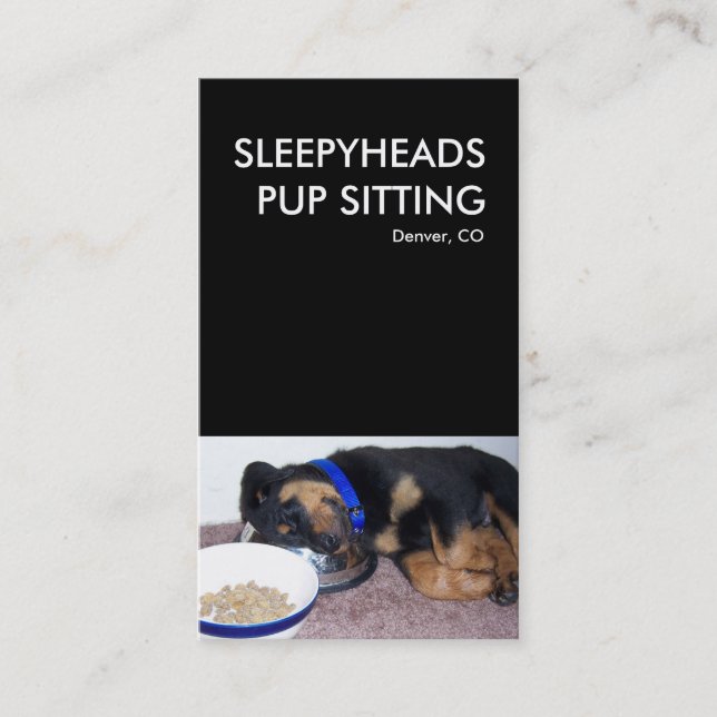 Tarjeta De Visita rottweiler de cabeza dormido (Anverso)