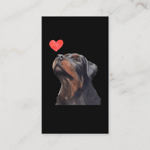 Tarjeta De Visita Rottweiler Heart Dog Love