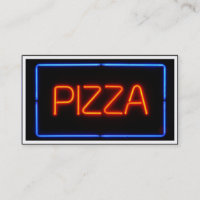 Rótulo azul y neón rojo PIZZA