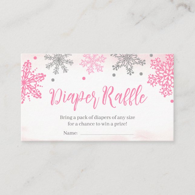 Tarjeta De Visita Rótulo Baby Shower Diaper Raffle (Anverso)