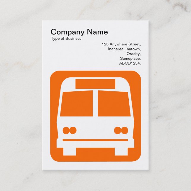 Tarjeta De Visita Rótulo de autobús - Naranja en blanco (Anverso)