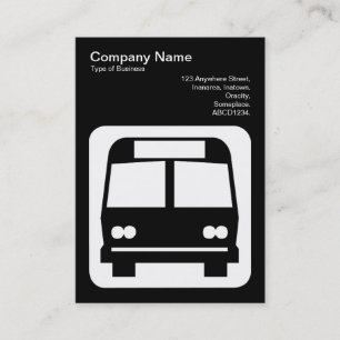 Tarjeta De Visita Rótulo de bus - Blanco sobre negro