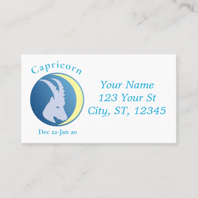 Tarjeta De Visita Rótulo de Capricorn Thunder_Cove (Anverso)