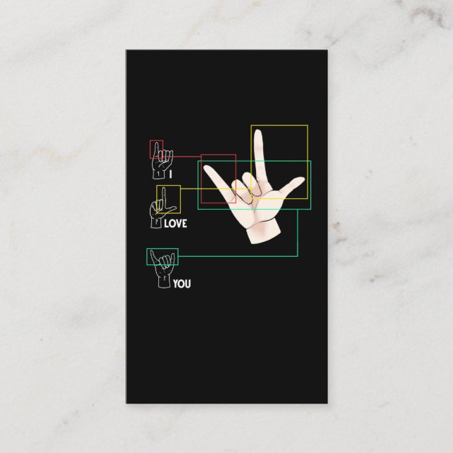 Tarjeta De Visita Rótulo de la mano de la lengua Rótulo estadouniden (Anverso)