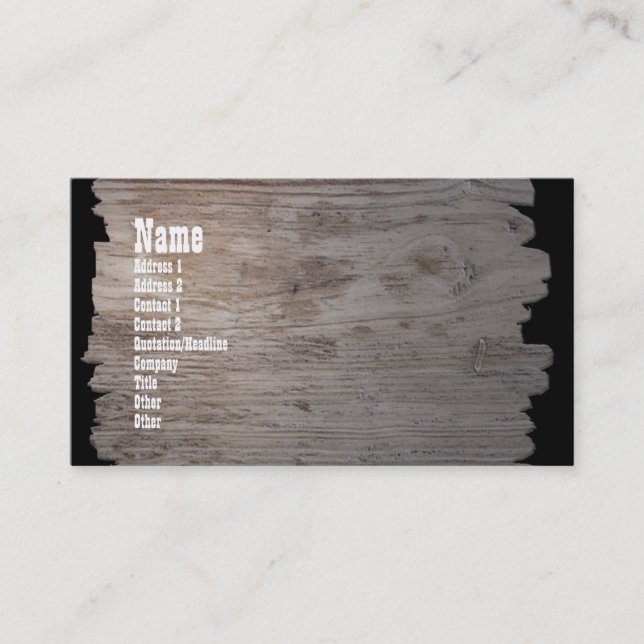 Tarjeta De Visita Rótulo de madera del Occidental-estilo (Anverso)