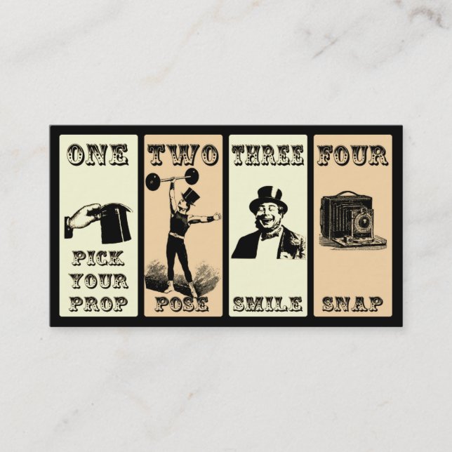 Tarjeta De Visita Rótulo de Photo Prop (Anverso)