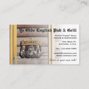 Tarjeta De Visita Rótulo de Rustic Beware