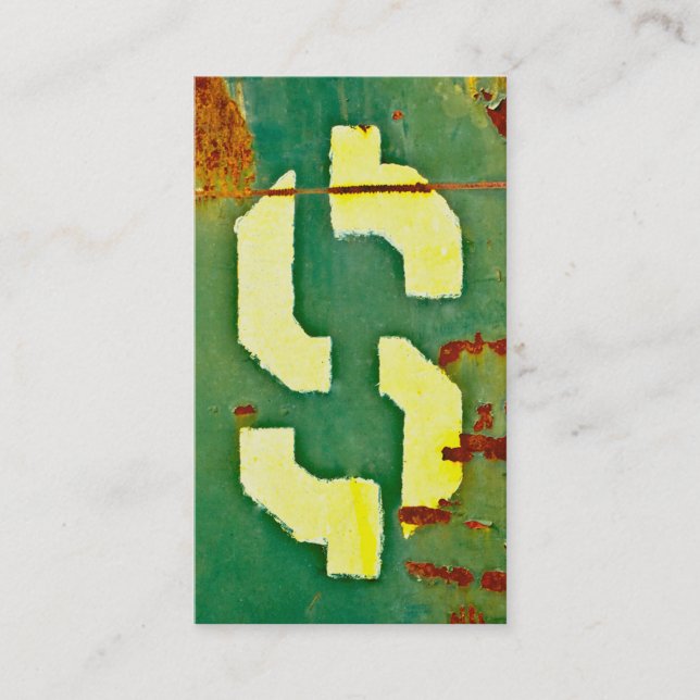 Tarjeta De Visita Rótulo del dólar Big Bucks (Anverso)