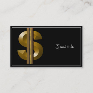 Tarjeta De Visita Rótulo del dólar dorado