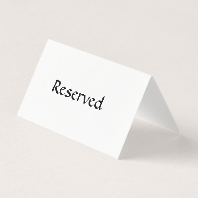 Tarjeta De Visita Rótulo reservado de la tabla (Anverso)