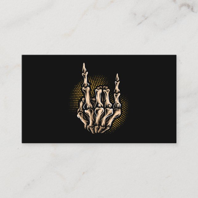 Tarjeta De Visita Rótulo Skeleton Rock Hand Halloween 2009 (Anverso)