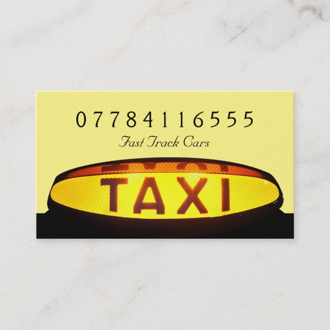 Tarjeta De Visita Rótulo Taxi Amarillo (Anverso)