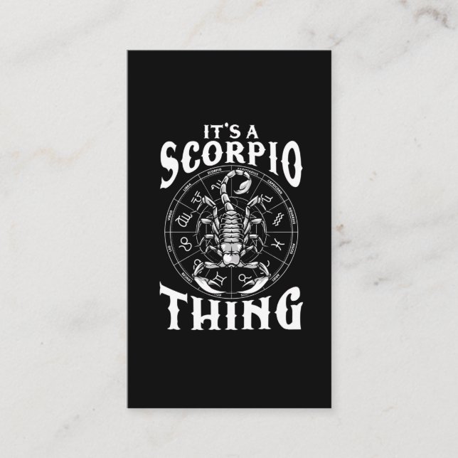 Tarjeta De Visita Rótulo Zodiaco Escorpio Horóscopo Animal de cumple (Anverso)