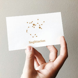 Tarjeta De Visita Rótulo Zodiaco moderno Sagittarius de Oro| Incendi
