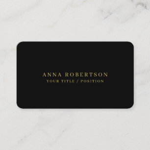 Tarjeta De Visita Round Corner Black Gold Professional Trendy
