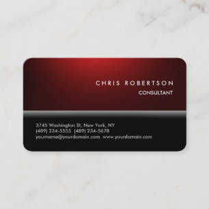 Tarjeta De Visita RoundCorner Red Black Trendy Business Card