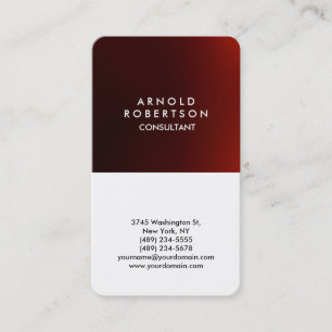 Tarjeta De Visita RoundCorner rojo blanco elegante