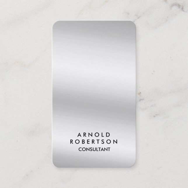Tarjeta De Visita RoundCorner Silver Gray Elegante (Anverso)