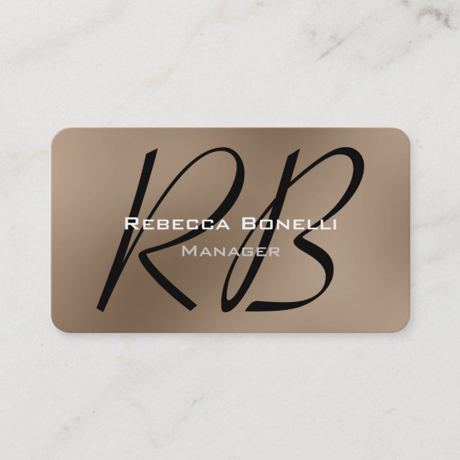 Tarjeta De Visita Rounding Corner Browny Beige Manager Business Card (Anverso)