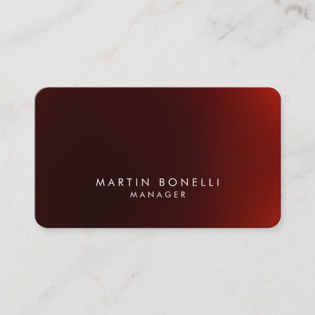 Tarjeta De Visita Roundner Dark Red Stylish Business Card (Anverso)