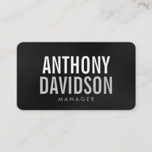 Tarjeta De Visita Roundner Gray Bold Text Business Card