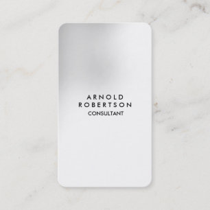 Tarjeta De Visita Roundner Gris Blanco Elegante Único