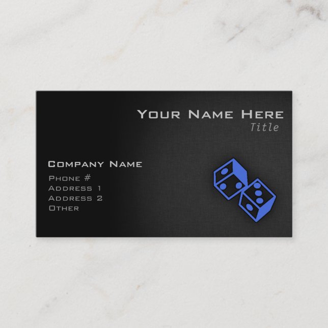 Tarjeta De Visita Royal Blue Dice (Anverso)