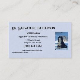 Tarjeta De Visita Royal Blue & white w/ photo or logo Business Card