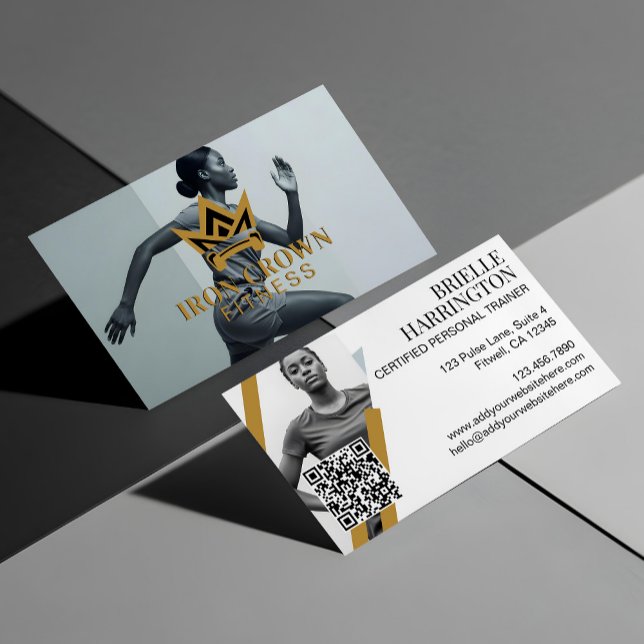 Tarjeta De Visita Royal Crown Trendy Fitness Personal Trainer Photo  (Royal Crown Trendy Fitness Personal Trainer Photo Business Card)