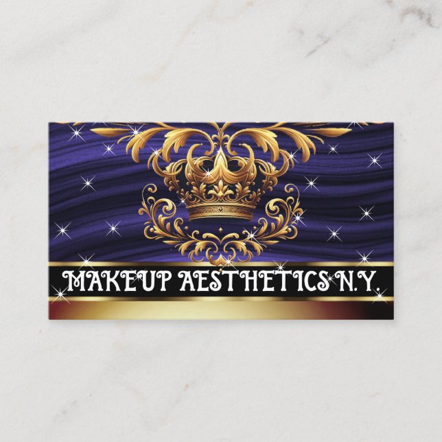 Tarjeta De Visita Royal Deluxe Golden Crown Moda de lujo (Anverso)
