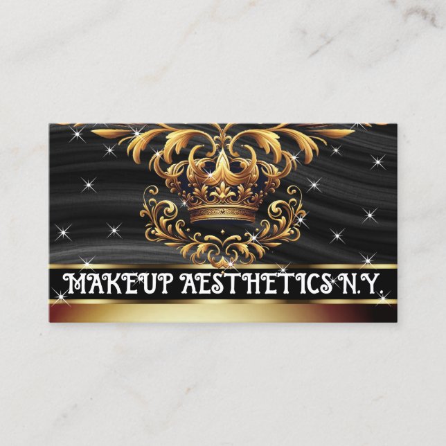 Tarjeta De Visita Royal Deluxe Golden Crown Moda de lujo (Anverso)
