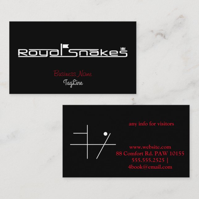 Tarjeta De Visita Royal Snakes Logo only Business Card (Anverso / Reverso)