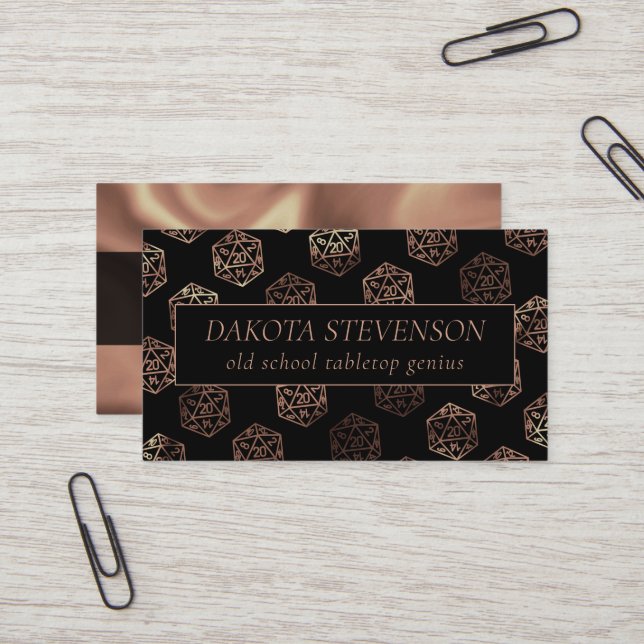 Tarjeta De Visita RPG Dice | Marca del jugador de la tabla de la fan (Anverso/Reverso In Situ)