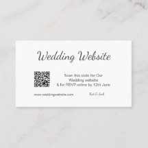 RSVP en código QR sitio web de boda simple negro b