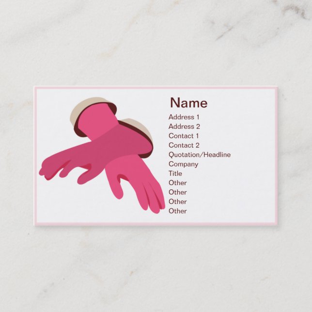 Tarjeta De Visita Rubbergloves - negocio (Anverso)