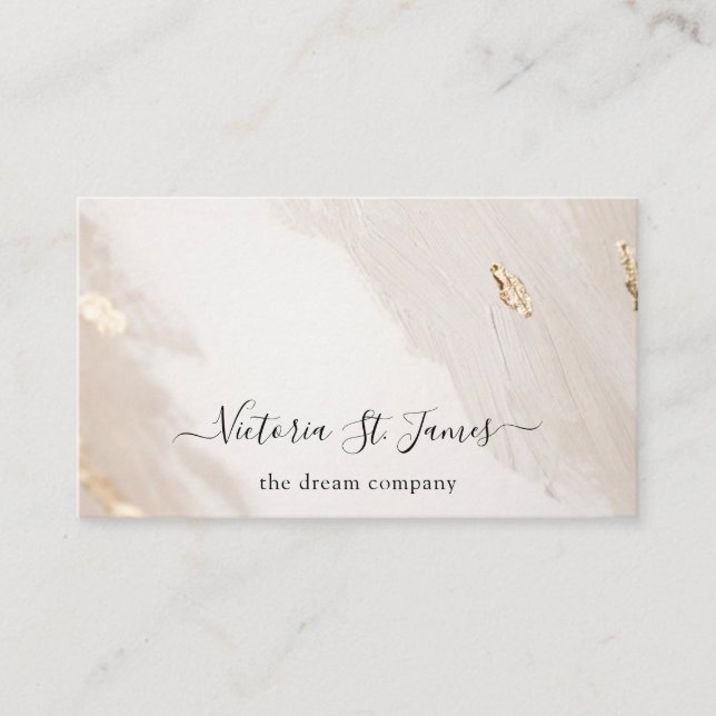 Tarjeta de visita Rubor Beige Gold de la marca (Anverso)