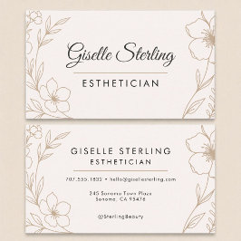 Tarjeta De Visita Rubor botánico y belleza estética negra