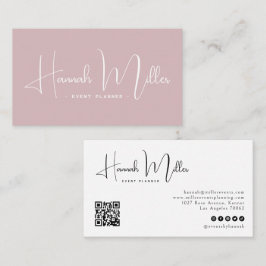 Tarjeta De Visita Rubor | Código QR minimalista elegante moderno 