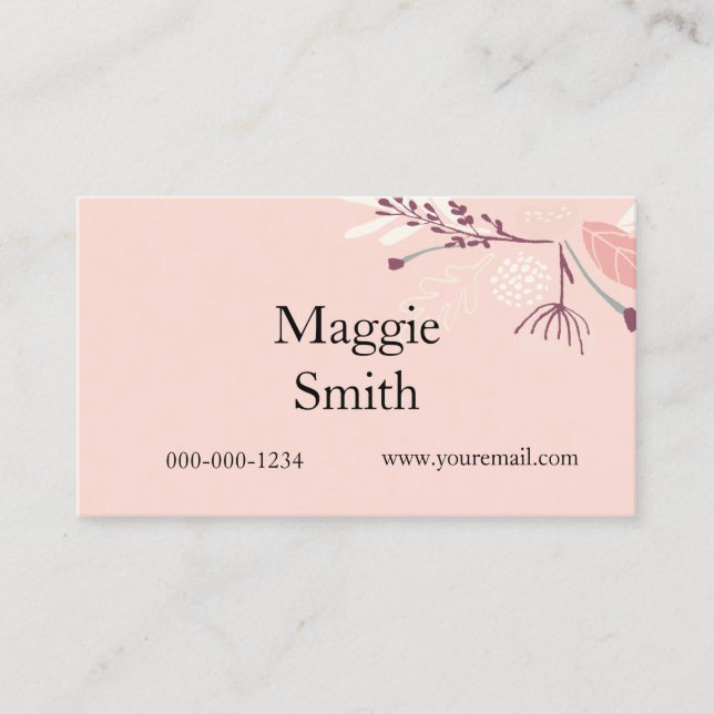 Tarjeta De Visita Rubor floral, Hair Stylist (Anverso)