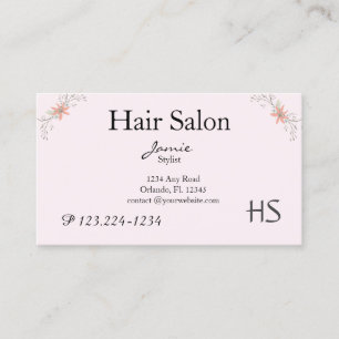 Tarjeta De Visita Rubor Floral, Salón de Pelo, Salón de Belleza