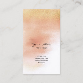 Tarjeta De Visita Rubor Foxier Gold Purpurina Peach Pastel Ombre Gla