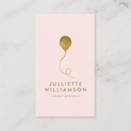 Tarjeta De Visita Rubor & Gold Balloon Event Planner Social Media