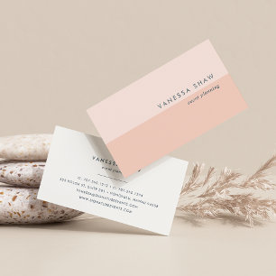 Tarjeta De Visita Rubor Peach Bloque de colores moderno