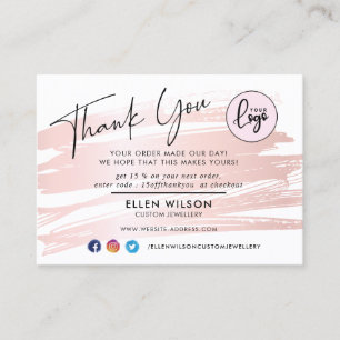 Tarjeta De Visita Rubor Pink Bruske Business Order Gracias