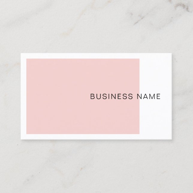 Tarjeta De Visita Rubor Pink Elegant Company Moderno Simple (Anverso)