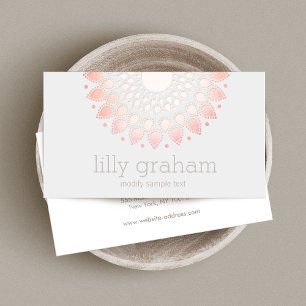 Tarjeta De Visita Rubor Pink Floral Lotus Mandala