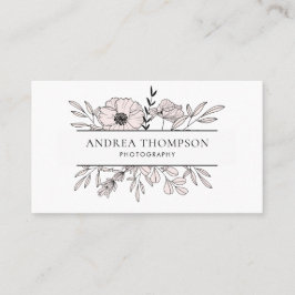 Tarjeta de visita Rubor Pink Flowers I moderna