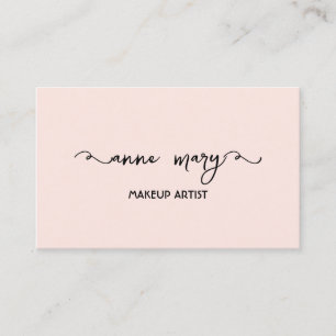 Tarjeta De Visita Rubor Pink Girly Makeup Artista Salon Trendy