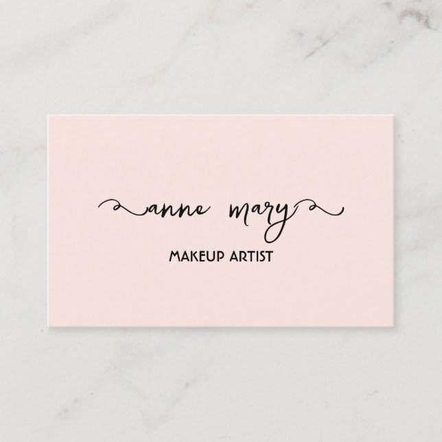 Tarjeta De Visita Rubor Pink Girly Makeup Artista Salon Trendy (Anverso)